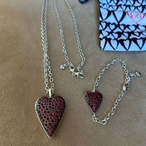 Brighton Glisten Heart Necklace and Bracelet
